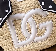 Fortok Dolce & Gabbana Rattan Woven Bag in Black White Logo 35x26x16cm - 6