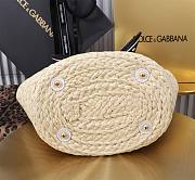Fortok Dolce & Gabbana Rattan Woven Bag in Black White Logo 35x26x16cm - 3