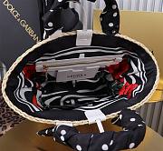 Fortok Dolce & Gabbana Rattan Woven Bag in Black White Logo 35x26x16cm - 4