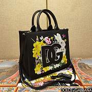Fortok Dolce & Gabbana Tote Bag Black Canvas Color Printing 30x14x26cm - 2