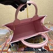 Fortok Dolce & Gabbana Tote Bag Pink Canvas Color Printing 30x14x26cm - 5