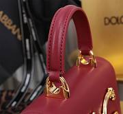 Fortok Dolce & Gabbana Mini Burgundy Leather Handbag 18x10x5cm - 3