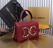 Fortok Dolce & Gabbana Mini Burgundy Leather Handbag 18x10x5cm - 5