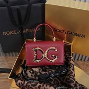 Fortok Dolce & Gabbana Mini Burgundy Leather Handbag 18x10x5cm - 1