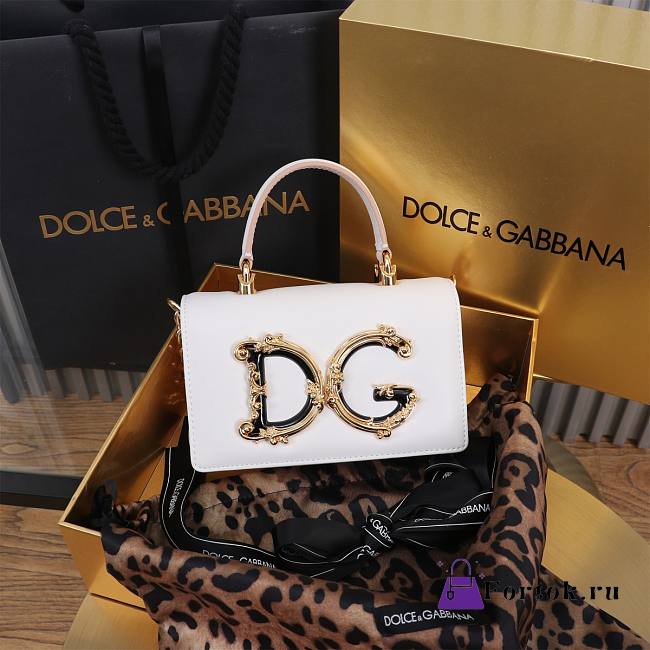 Fortok Dolce & Gabbana Mini White Leather Handbag 18x10x5cm - 1