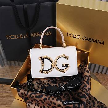 Fortok Dolce & Gabbana Mini White Leather Handbag 18x10x5cm