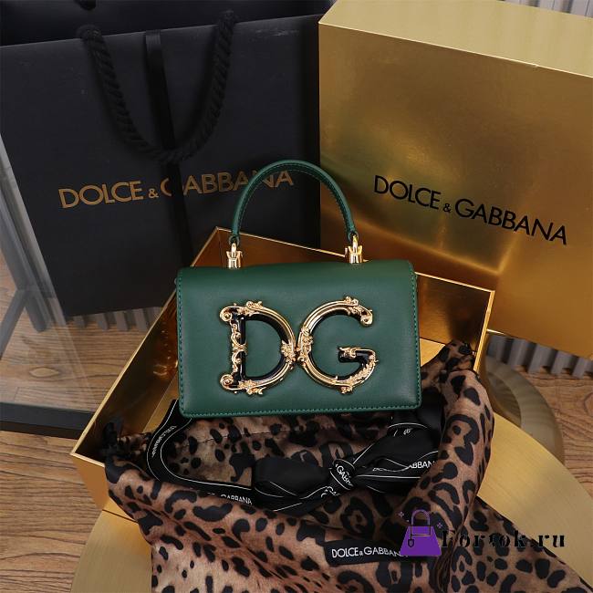 Fortok Dolce & Gabbana Mini Green Leather Handbag 18x10x5cm - 1