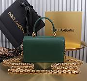 Fortok Dolce & Gabbana Mini Green Leather Handbag 18x10x5cm - 4