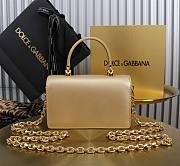 Fortok Dolce & Gabbana Mini Gold Leather Handbag 18x10x5cm - 5