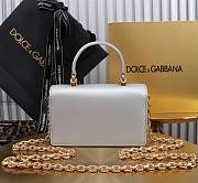 Fortok Dolce & Gabbana Mini Silver Leather Handbag 18x10x5cm - 2