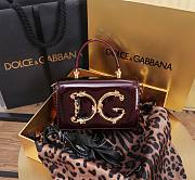Fortok Dolce & Gabbana Mini Burgundy Patent Leather Handbag 18x10x5cm - 1