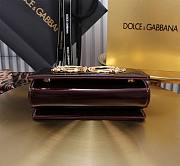 Fortok Dolce & Gabbana Mini Burgundy Patent Leather Handbag 18x10x5cm - 6