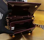 Fortok Dolce & Gabbana Mini Burgundy Patent Leather Handbag 18x10x5cm - 4