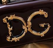 Fortok Dolce & Gabbana Mini Burgundy Patent Leather Handbag 18x10x5cm - 3