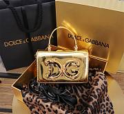 Fortok Dolce & Gabbana Mini Gold Patent Leather Handbag 18x10x5cm - 1