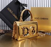 Fortok Dolce & Gabbana Mini Gold Patent Leather Handbag 18x10x5cm - 6