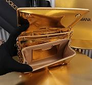 Fortok Dolce & Gabbana Mini Gold Patent Leather Handbag 18x10x5cm - 4