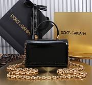 Fortok Dolce & Gabbana Mini Black Patent Leather Handbag 18x10x5cm - 3