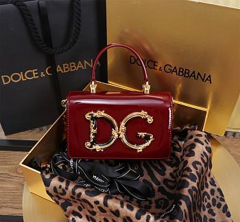 Fortok Dolce & Gabbana Mini Red Patent Leather Handbag 18x10x5cm