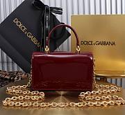 Fortok Dolce & Gabbana Mini Red Patent Leather Handbag 18x10x5cm - 3