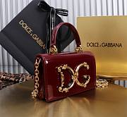 Fortok Dolce & Gabbana Mini Red Patent Leather Handbag 18x10x5cm - 5