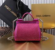 Fortok Dolce & Gabbana Lizard Pattern Diamond Sicily Pink 14x16x6cm - 5