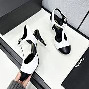 Fortok Chanel Leather CC Logo T-Strap Pumps White - 5