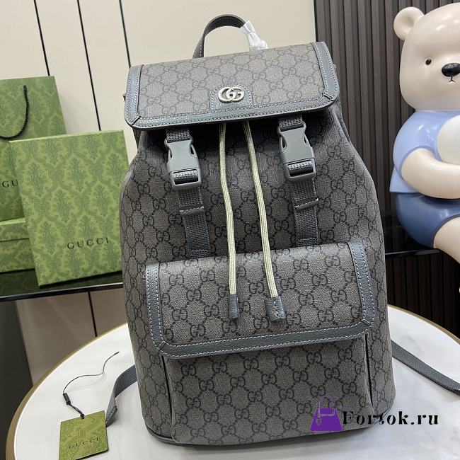 Fortok Gucci Ophidia GG Supreme Fabric Backpack Grey 792114 29x40.5x13.5cm - 1