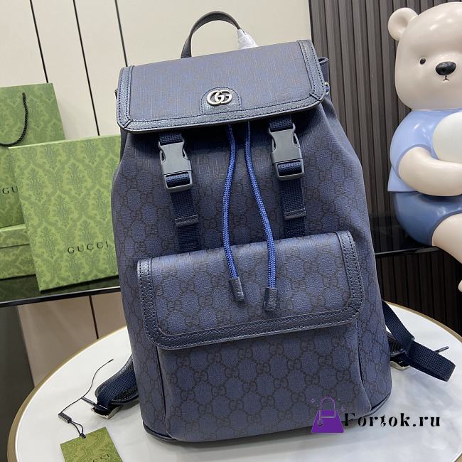 Fortok Gucci Ophidia GG Supreme Fabric Backpack Blue 792114 29x40.5x13.5cm - 1