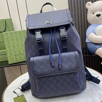 Fortok Gucci Ophidia GG Supreme Fabric Backpack Blue 792114 29x40.5x13.5cm