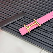 Fortok Hermes Double-faced Belt in Swift and Epsom Calfskin Pink & Black 24mm - 4