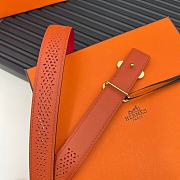 Fortok Hermes Double-faced Belt in Swift and Epsom Calfskin Red & Brown 24mm - 6