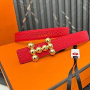 Fortok Hermes Double-faced Belt in Swift and Epsom Calfskin Red & Brown 24mm - 2