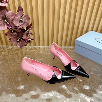 Fortok Prada Classic Triangle Logo High Heels Pink & Black 