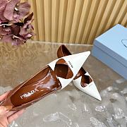 Fortok Prada Classic Triangle Logo High Heels Brown & White - 5