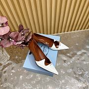 Fortok Prada Classic Triangle Logo High Heels Brown & White - 4