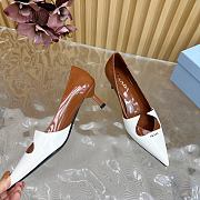 Fortok Prada Classic Triangle Logo High Heels Brown & White - 3