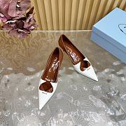 Fortok Prada Classic Triangle Logo High Heels Brown & White - 2
