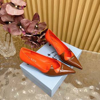 Fortok Prada Classic Triangle Logo High Heels Orange & Brown