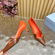 Fortok Prada Classic Triangle Logo High Heels Orange & Brown - 6