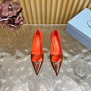 Fortok Prada Classic Triangle Logo High Heels Orange & Brown - 5