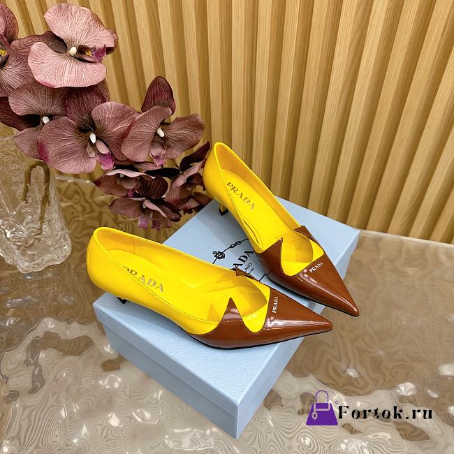 Fortok Prada Classic Triangle Logo High Heels Yellow & Black - 1