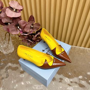 Fortok Prada Classic Triangle Logo High Heels Yellow & Black