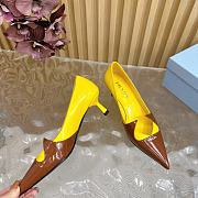 Fortok Prada Classic Triangle Logo High Heels Yellow & Black - 6