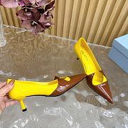 Fortok Prada Classic Triangle Logo High Heels Yellow & Black - 5