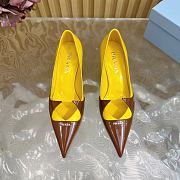 Fortok Prada Classic Triangle Logo High Heels Yellow & Black - 3