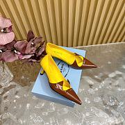 Fortok Prada Classic Triangle Logo High Heels Yellow & Black - 2
