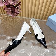 Fortok Prada Classic Triangle Logo High Heels White & Black - 6