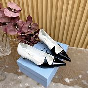 Fortok Prada Classic Triangle Logo High Heels White & Black - 1