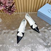 Fortok Prada Classic Triangle Logo High Heels White & Black - 2